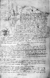 Fol.145v-b, page du carnet de notes de Da Vinci